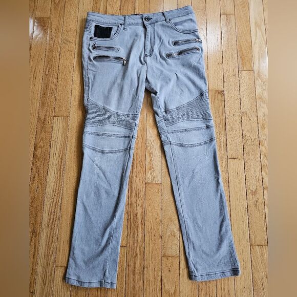 RNT23 Men’s Gray Skinny, Stretch Distressed Denim Jean's Size 32x30. Excellent! - Picture 1 of 5